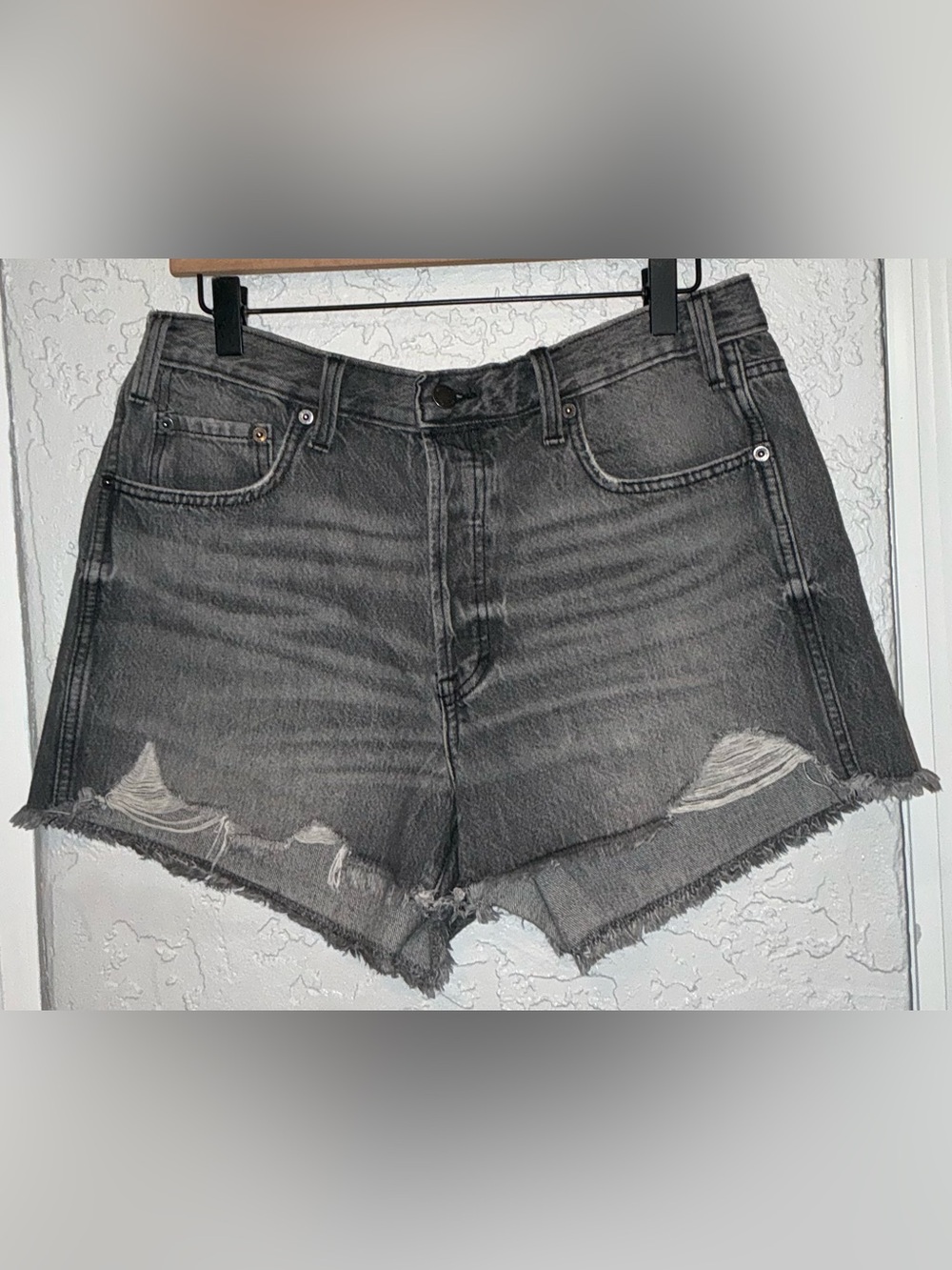 Wild Fable High Rise Mini Women's Black Distressed Denim Shorts